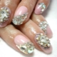 Variants of nail design with stones