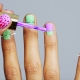 Manicure features with stripes for short nails