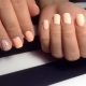 Variants of the moon manicure for short nails