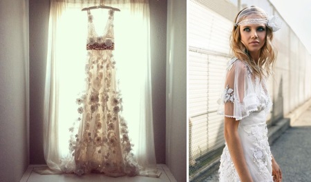 เจ้าสาวแต่งหน้าตามธรรมชาติในสไตล์ของ boho