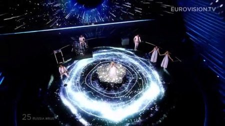Polina Gagarina Eurovision 2015 dress with LEDs