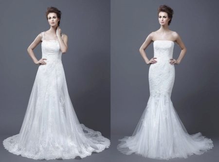 Váy cưới ren với một đầu sai