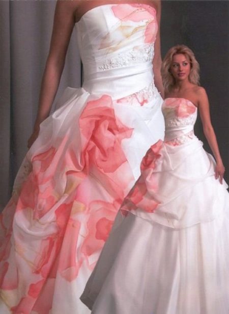 Wedding dress with a scary pattern