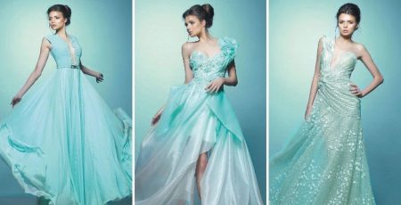 Turquoise evening dress from Saiid Kobeisy