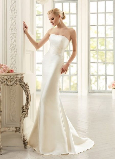 Váy cưới nàng tiên cá satin không lộng lẫy