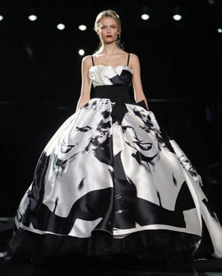 Black and white wedding dress