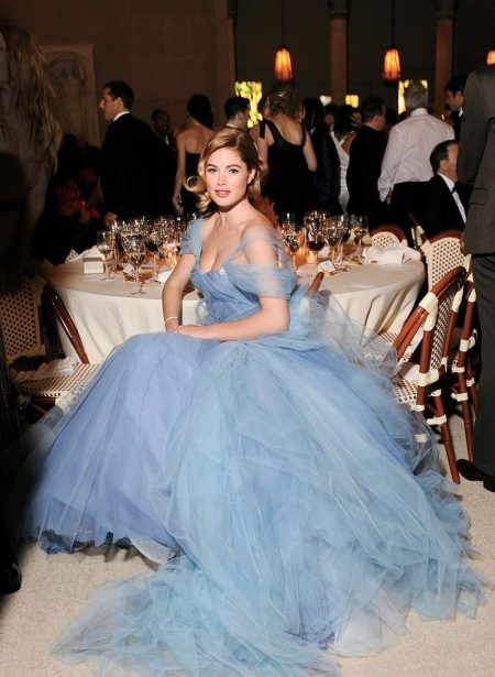Long blue evening dress