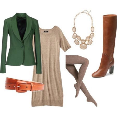 Body dress with green jacket