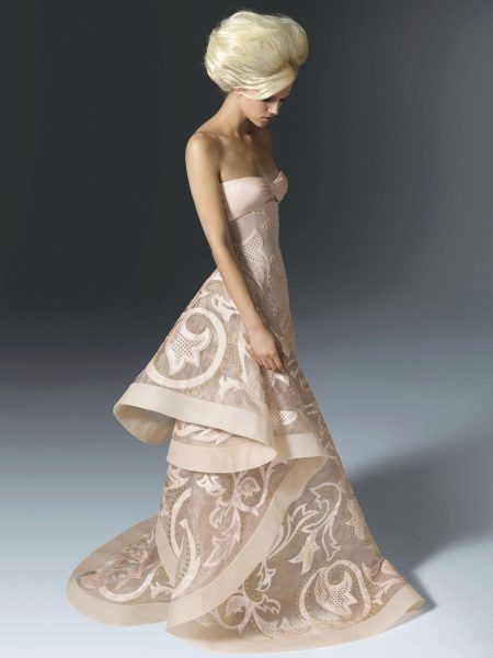 Beige lace dress