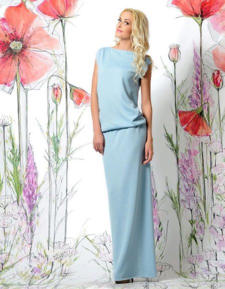 Blue knitted dress
