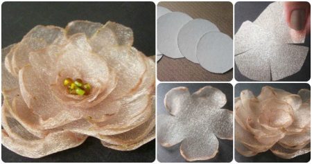 คำแนะนำสำหรับการสร้างดอกไม้จาก organza