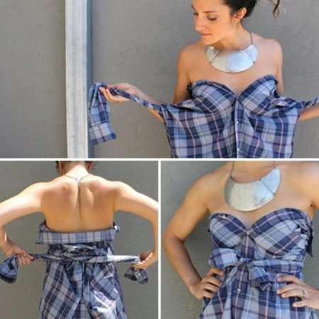 Dress from men's shirt