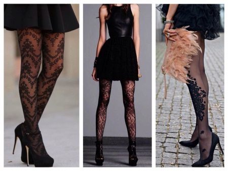 Openwork panty hoses for black dress