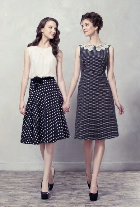 váy poplin đen trắng