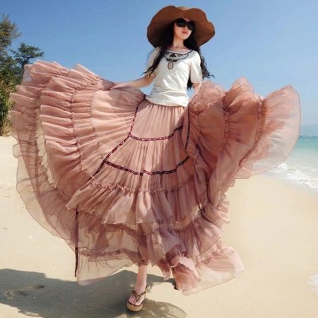 faux chiffon skirt