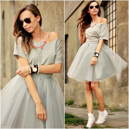 váy với một dòng cao của vải tuyn