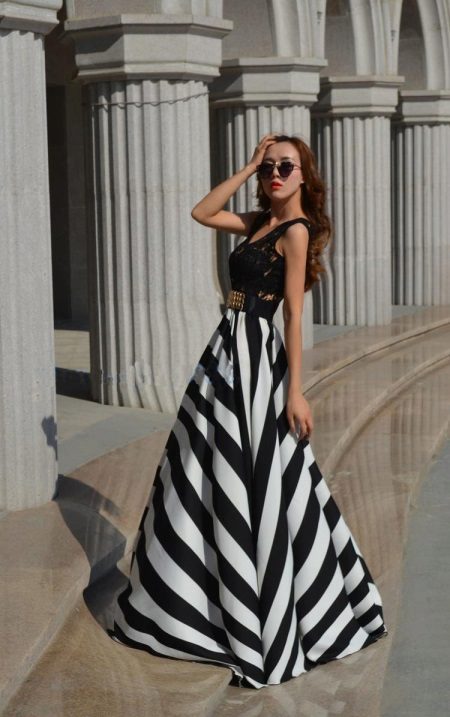 May Striped Long Skirt