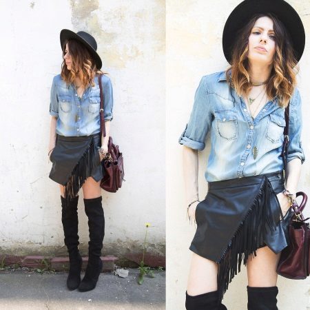 Casual image na may fringed skirt