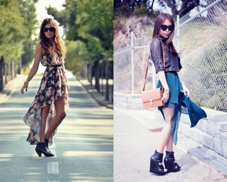 Palda na may tren at accessories